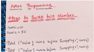 Details How to write swap 2 number.detail explanation in Kannada .python program... Guide