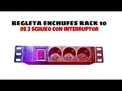 Cablepelado Regleta de enchufes Rack 19 de 8 schuko con Interruptor 2 Metros Negro