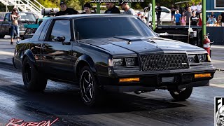 Crazy Fast! Big Turbo Buick Grand National, T Type Drag Racing at Thunder Valley! Wheelie! Burnout!