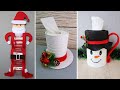 6 IDEAS NAVIDEÑAS PARA GUARDAR PAPEL HIGIENICO   6 Decoraciones Navideñas Faciles