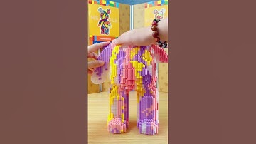 So satisfying to build these huge block structures! #bear #building #big