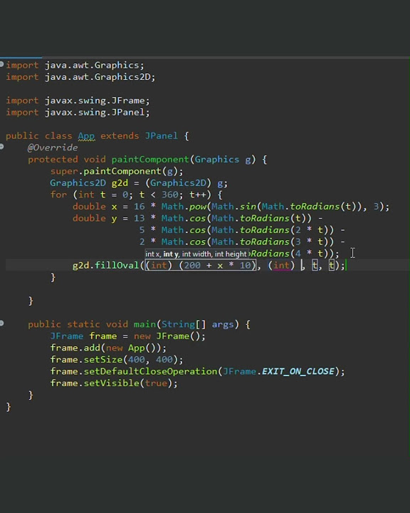Draw a Heart in Java 2D! ️ Perfect for Valentine's Day #java #maths # ...