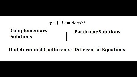 Calculus Help: Undetermined Coefficient - Differential Equations - y