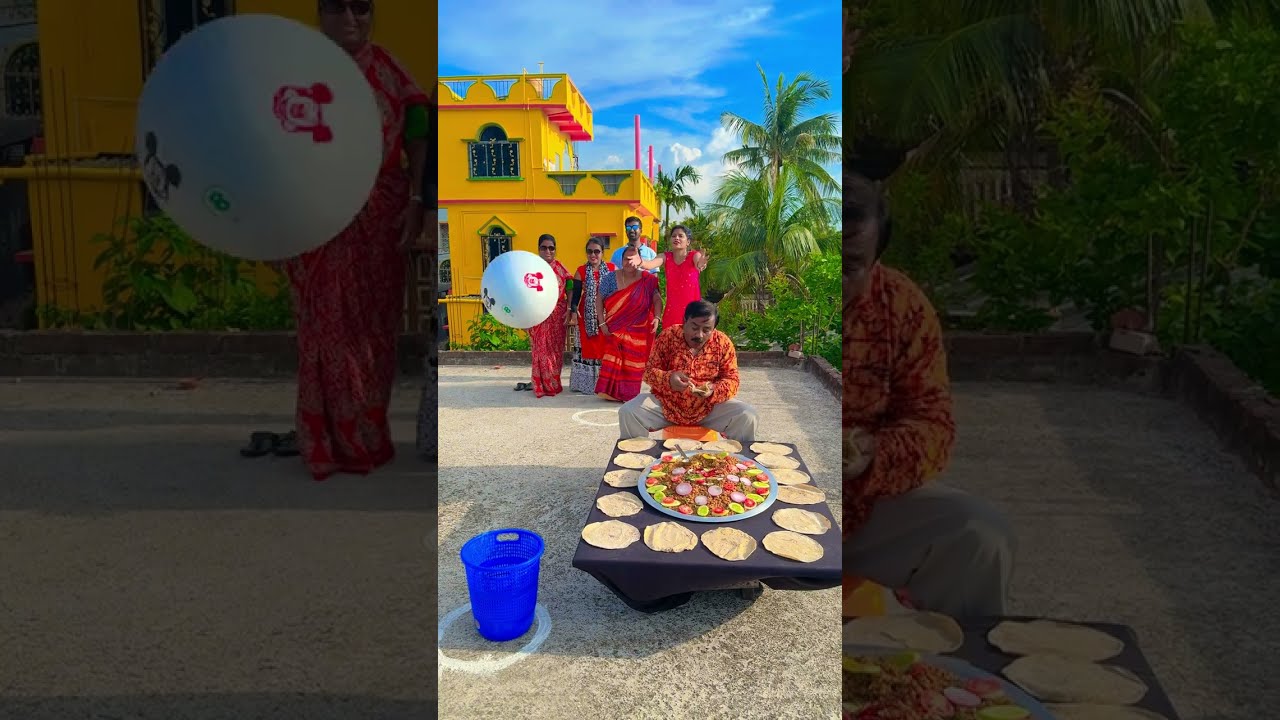 Touch The Ball In The Bucket Eat Bread and Ghugni || Funny Challenge Video