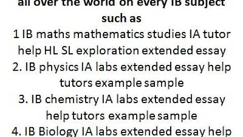 IB tok ia commentary extended essay help tutor example sample assignment