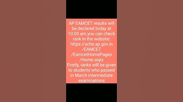 AP EAMCET results will be declared today.🔗 to check AP EAMCET rank in description 👇