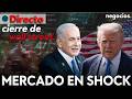 CIERRE DE WALL STREET: TRUMP AMENAZA A NETANYAHU CON DEJARLE SOLO, ISRAEL ATACA Y LA IA RECUPERA