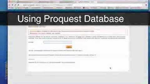 Using ProQuest Research Library Database