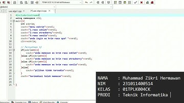 PEMBAHASAN MATERI C++ PERCABANGAN,PERULANGAN,ARRAY, DAN FUNCTION (PROJECT UAS)