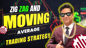 zigzag indicator and  moving average trading strategy for Quotex with live example