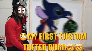 Tufting  My First custom Rug  (Bag Chaser Stitch!!)