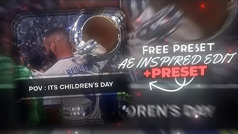 KULOSA - BENZEMA EDIT || AE INSPIRED EDIT || FREE PRESET