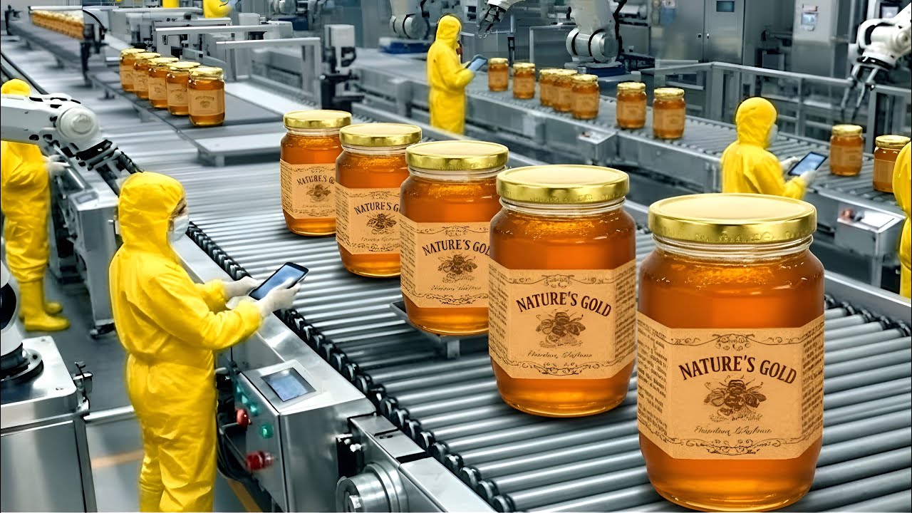 Inside a Modern Honey Factory: From Hive to Jar | The Industrial Honey Production (Full Process)