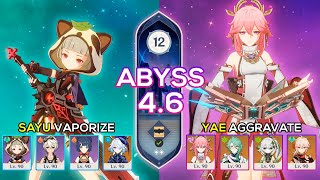C0 Yae Miko Aggravate & C6 Sayu Vaporize | Spiral Abyss 4.6 | Genshin Impact