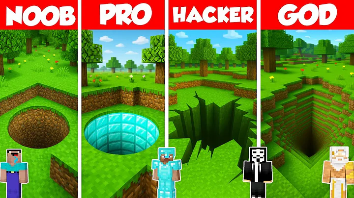 Tunnel Base Build Battle Challenge - Noob vs Pro vs Hacker vs God - Minecraft Animation