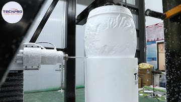 TechPro® Vertical 4 Axis Stone Engraving For Rotary Stone Make #cnc #stonework #stonecutting