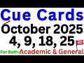 04, 09, 18 &amp; 25 OCTOBER 2025 IELTS SPEAKING PREDICTION | CUECARDS OCTOBER-IELTS SPEAKING REAL EXAM