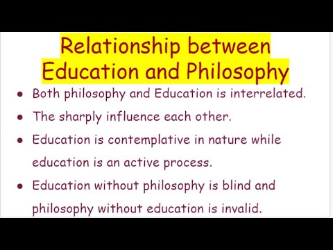 Relationship between Philosophy and Education | Foundations of Education