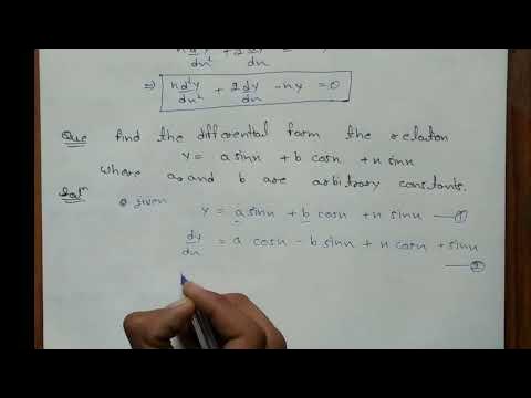 differential equation y = asinx+bcosx+xsinx | avakal smikaran ka ...