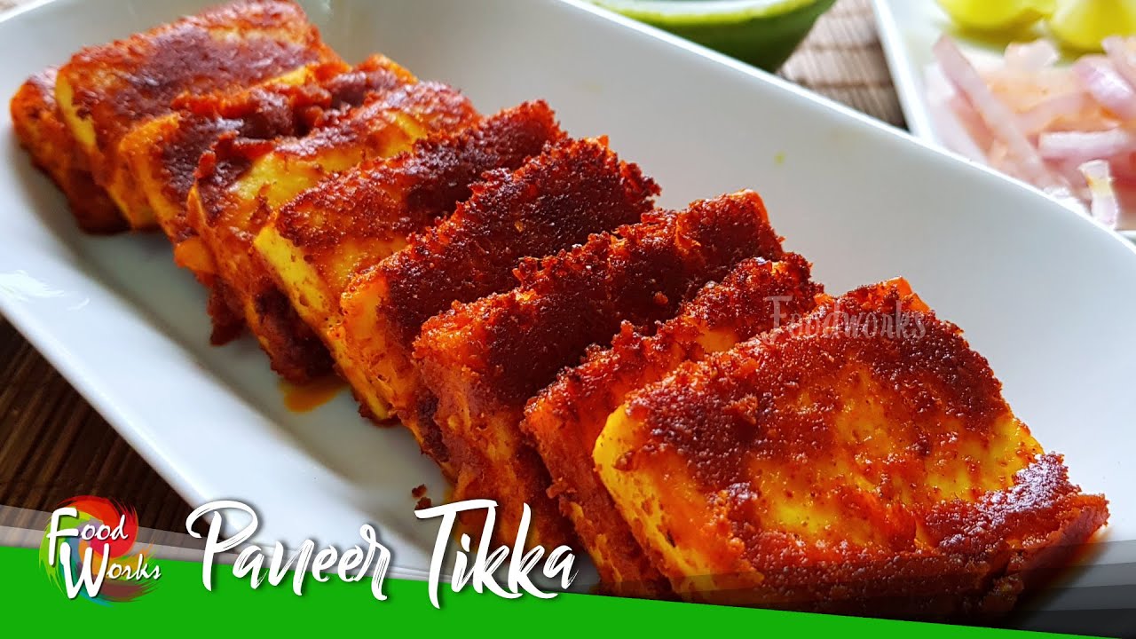 Paneer Tikka Recipe | Grilled Paneer Recipe | Char Grilled Paneer | Paneer Kebab Without Oven | Foodworks