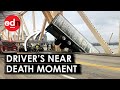 Dashcam Footage Shows Terrifying Moment Driver Dangles off Bridge