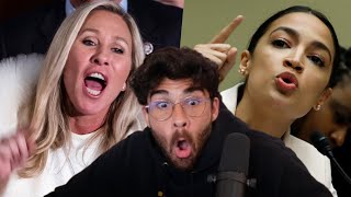 AOC FIGHTS Marjorie Taylor Greene in Congress | Hasanabi reacts