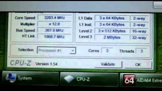 AMD Phenom x3 8750 2,4 Ghz (Default) - Up to 3,2 Ghz (Overclocked )