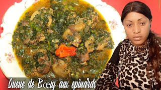 Rytha BM: Comment Préparer La Queue de Bœuf aux épinards (La cuisine Congolaise)