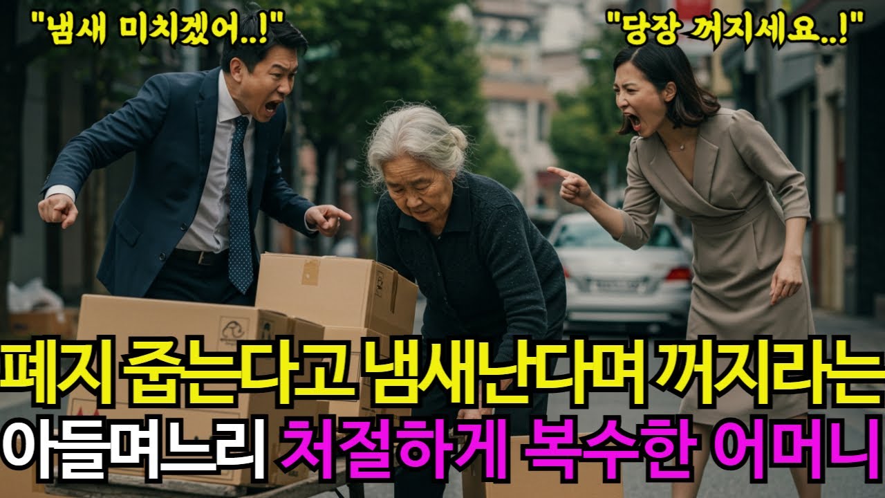 Outline Video 폐지 줍는다고 냄새난다며 꺼지라는 아들과 며느리 처절하게 복수한 어머니