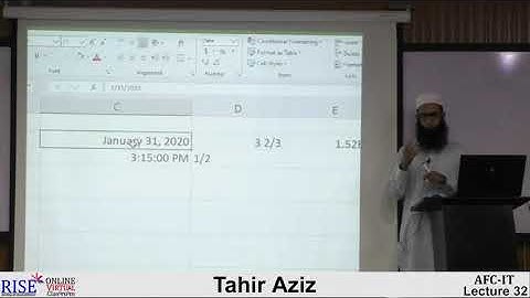CA AFC 04 IT by Sir Tahir Aziz Lecture # 31 (MS Excel) | Office 365 |