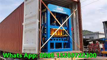 QT4-18 concrete block production plant and clay interlock brick machine load second 40HQ container