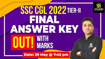 SSC CGL 2022 Final Answer Key | SSC CGL Tier 2 Answer Key With Marks | By Prashant Sir