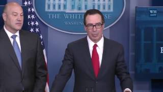 REPORTERS GRILLS Steven Mnuchin and Gary Cohn on Donald Trump NEW TAX REFORM PLAN Press Conference