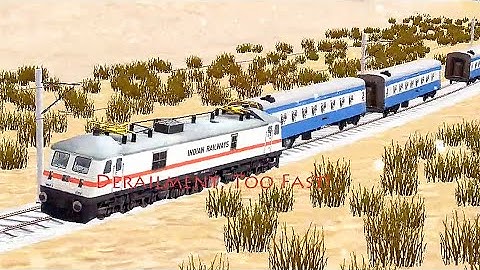 Indian Train WAP-7 at Desert in Snowy Day Got Derailment Because Too Fast - Train Sim