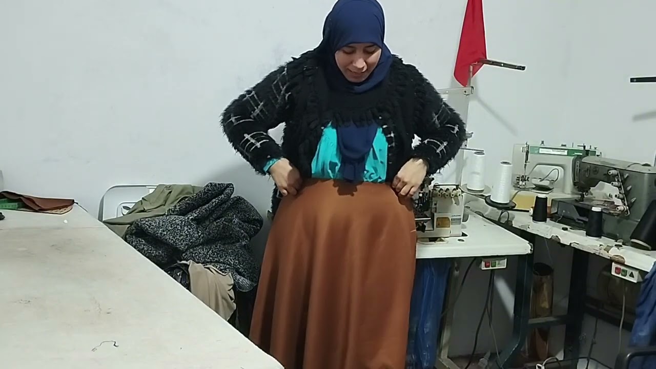 فصاله دوبل كلوش أو jupe بطريقه سهله 100%