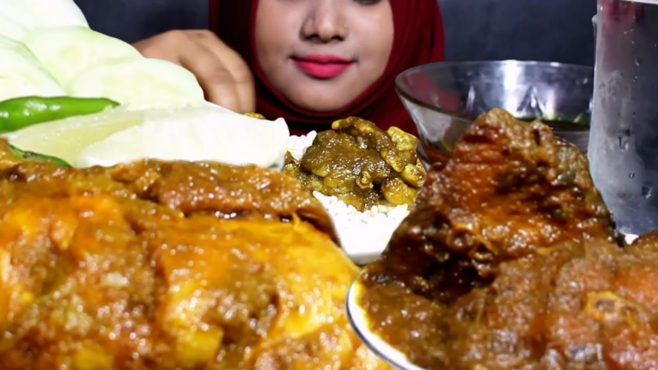 SPICY BEEF FAT CURRY, CHICKEN LEG PIECE CURRY & FISH CURRY EATING SHOW