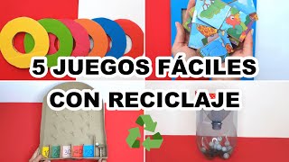 5 JUEGOS MUY DIVERTIDOS CON RECICLAJE | FÁCILES Y BARATOS