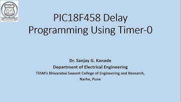 Lecture   PIC18F458 Delay programming using Timer 0   part 1