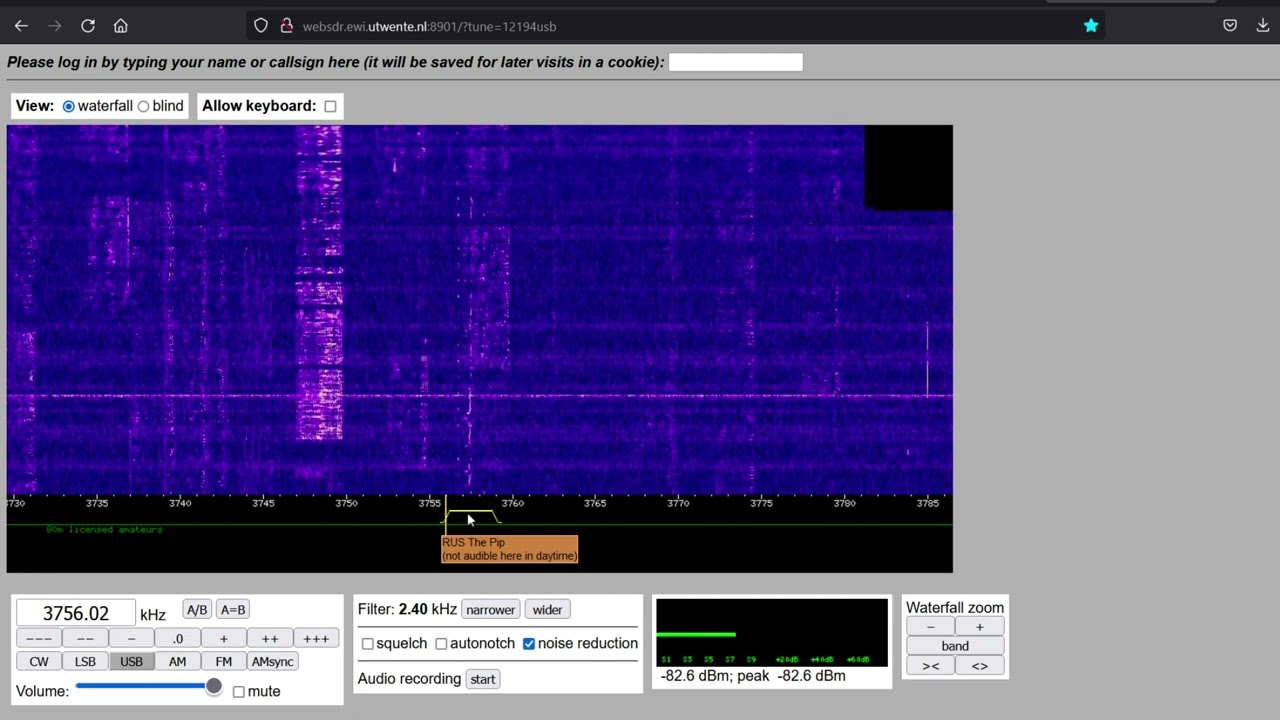 Screams overlaying Russian numbers station "The Pip", 3756 khz