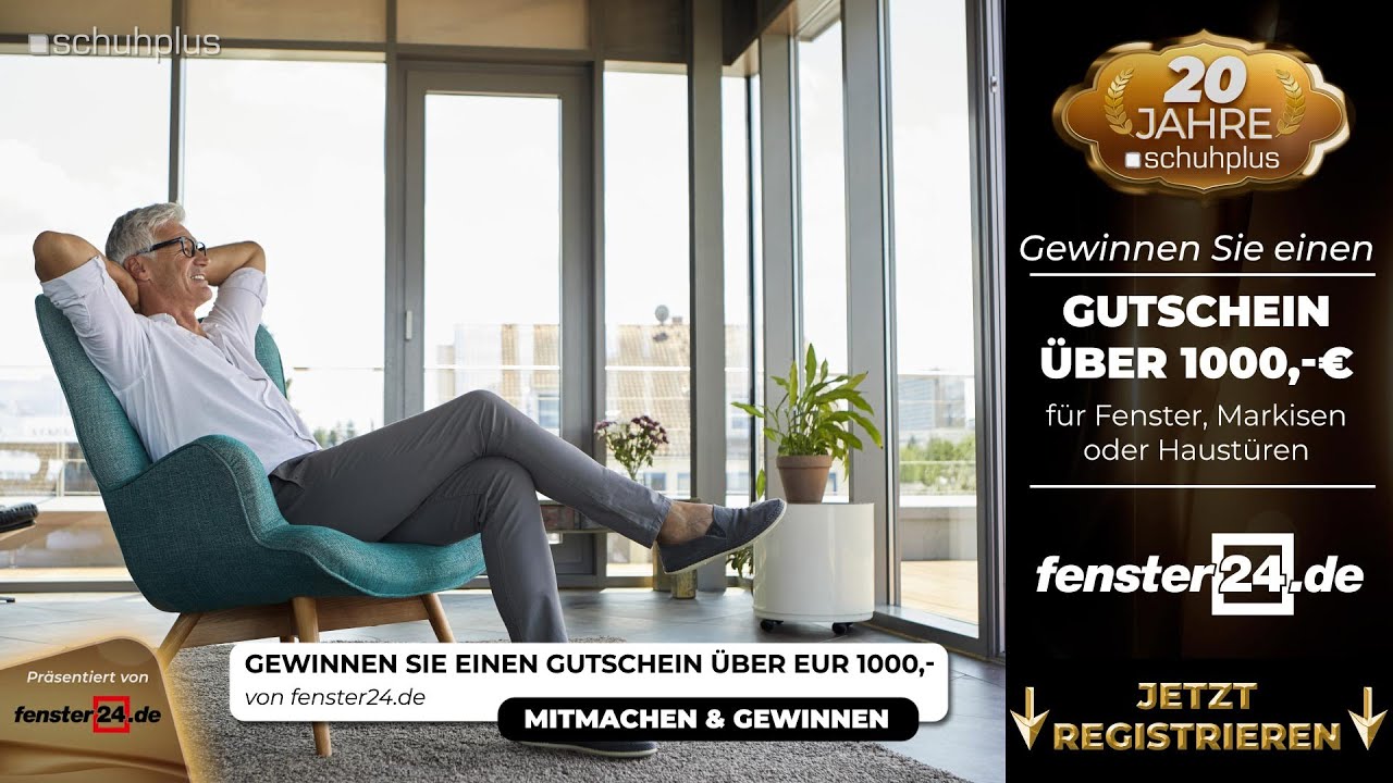 schuhplus, Schuhe in Übergrößen, verlost 1000,- Euro Gutschein für Fenster, Haustüren von fenster24