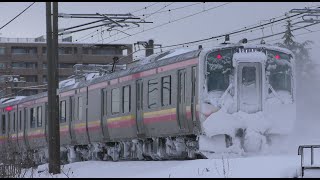 雪まみれのE129系B6編成【4K】信越本線下り433M