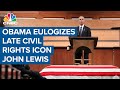 Fmr. President Barack Obama delivers remarks at civil rights icon, Rep. John Lewis's funeral