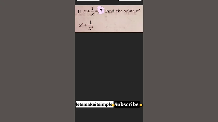 Find  x³ + 1/x³ if x + 1/x = 7. Using short trick 🔥 #ssccgl #sscchsl #maths #viral #mathstricks