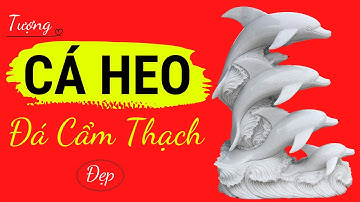 Tượng Cá Heo Phun Nước Đá Cẩm Thạch Trắng Đẹp