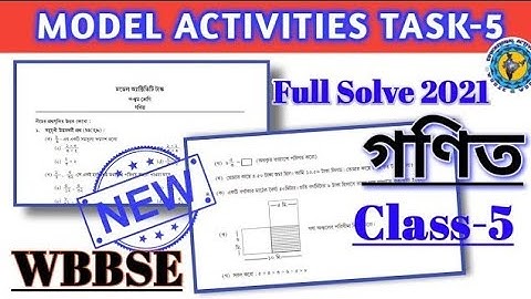 Class-5 math (গণিত) Model Activity Task part-5(NEW) Full Solve WBBSE @Educational Activities Bengali