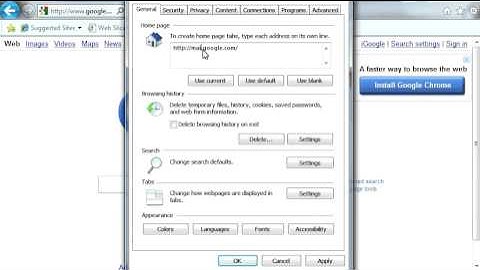 Changing the Home Page in Internet Explorer
