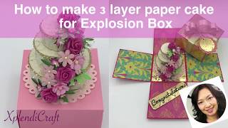 DIY - How to make a PERFECT 3 layer paper cake for Explosion Box from scratch - FULL TUTORIAL