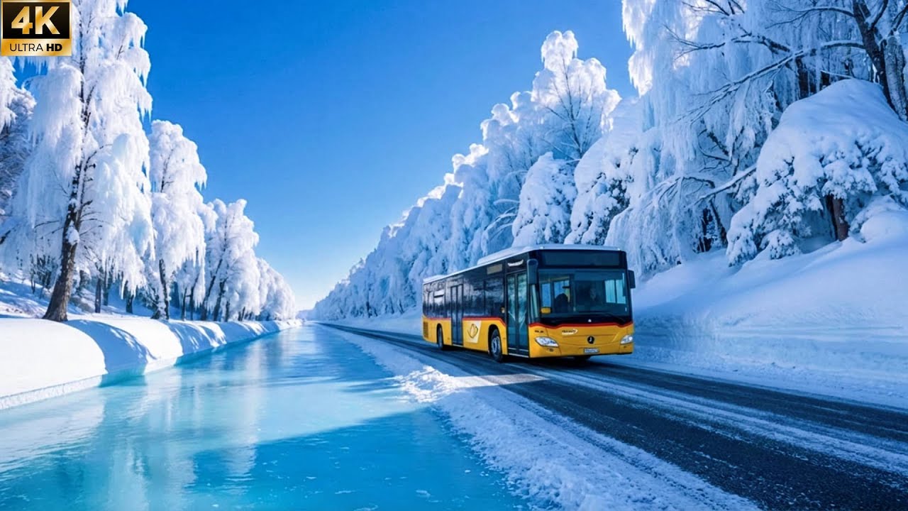 Driving Through a Winter Wonderland ❄️ Alpine Road in Deep Snow | 4K