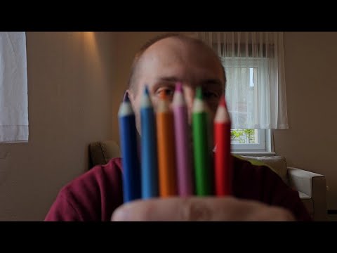 ASMR kolorowe kredki i opowiadanie