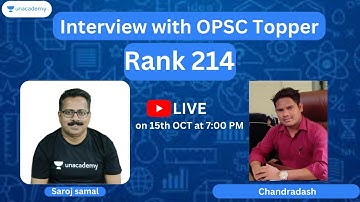 Chandradash - Rank 214 - OCS 2020 | OCS Interview | Unacademy OPSC | Saroj Samal Sir